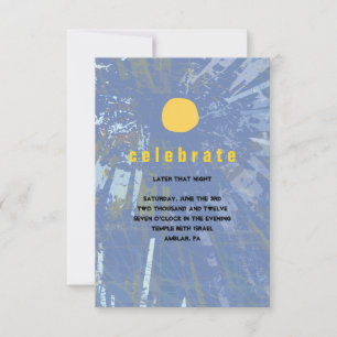 Sunset Tree of Life Bar Bat Mitzvah Party Card