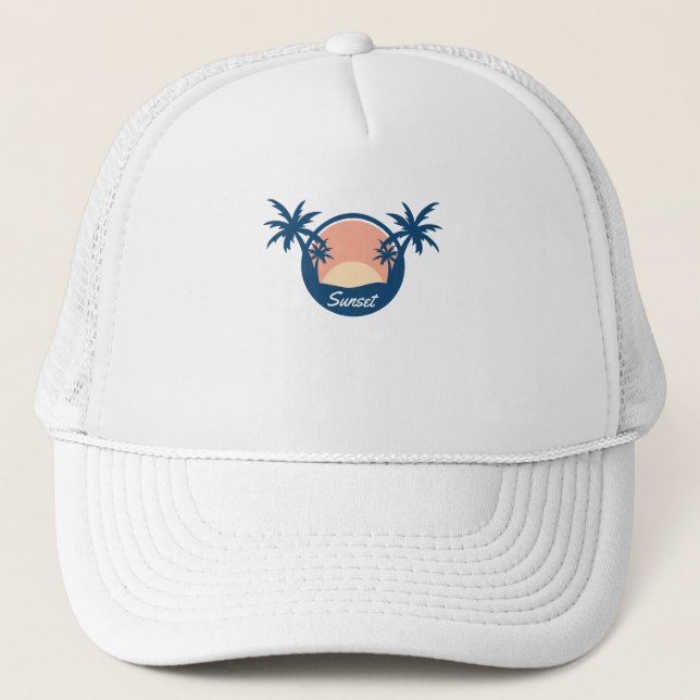 Sunset Tree Trucker Hat (Front)