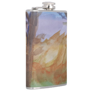 Sunset Trees Hip Flask