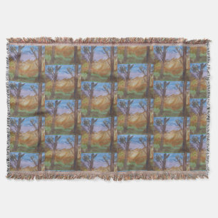 Sunset Trees  Throw Blanket