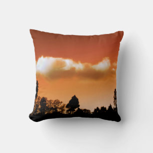 Sunset trees throw pillow