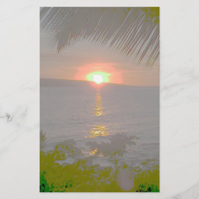 Sunset tropical landscape stationary stationery (Front)