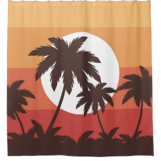 Sunset Tropical Palm Beach Vintage