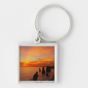 Sunset, Twelve Apostles, Port Campbell National Keychain