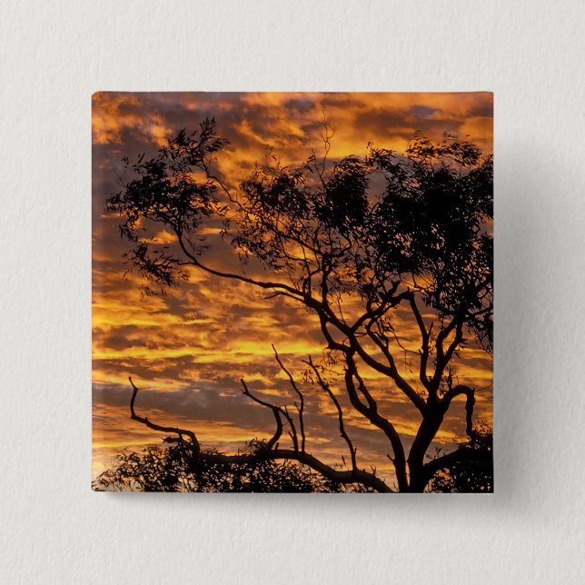 Sunset, Uluru-Kata Tjuta National Park, 2 Inch Square Button (Front)