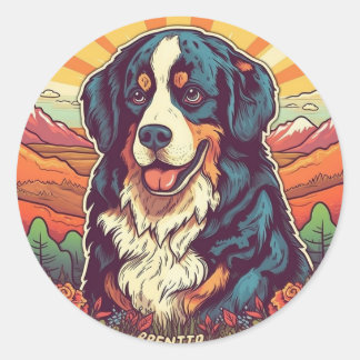 Sunset Valley Bernese Mountain Dog Classic Round Sticker