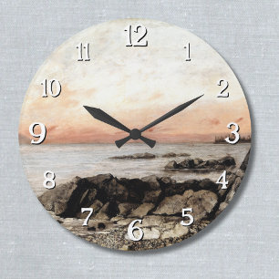 Sunset, Vevey, Switzerland – Gustave Courbet Large Clock
