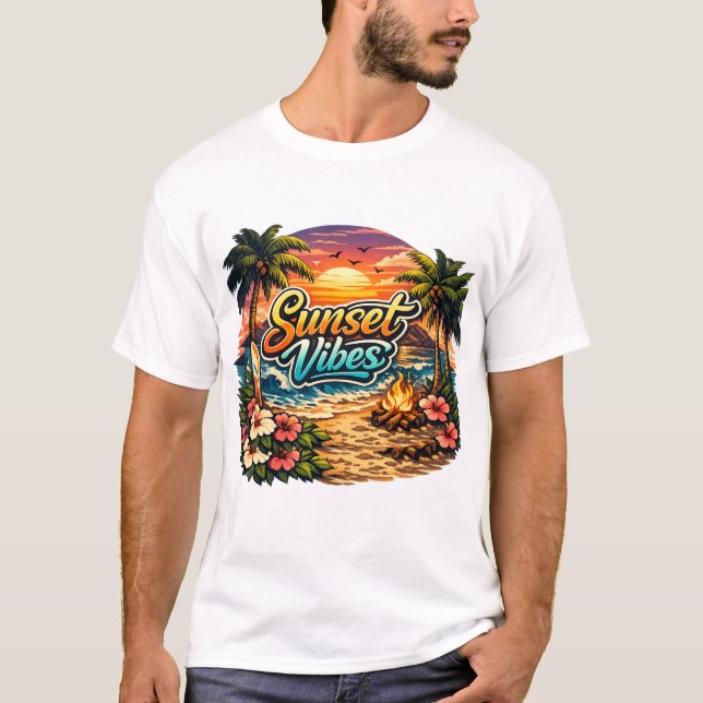 sunset vibes t shirt for all ages (Front)