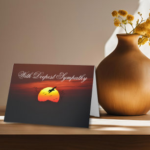 Sunset View and Birds Deepest Sympathy Card