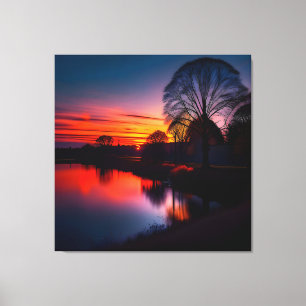 Sunset View Landscape One Canvas Print