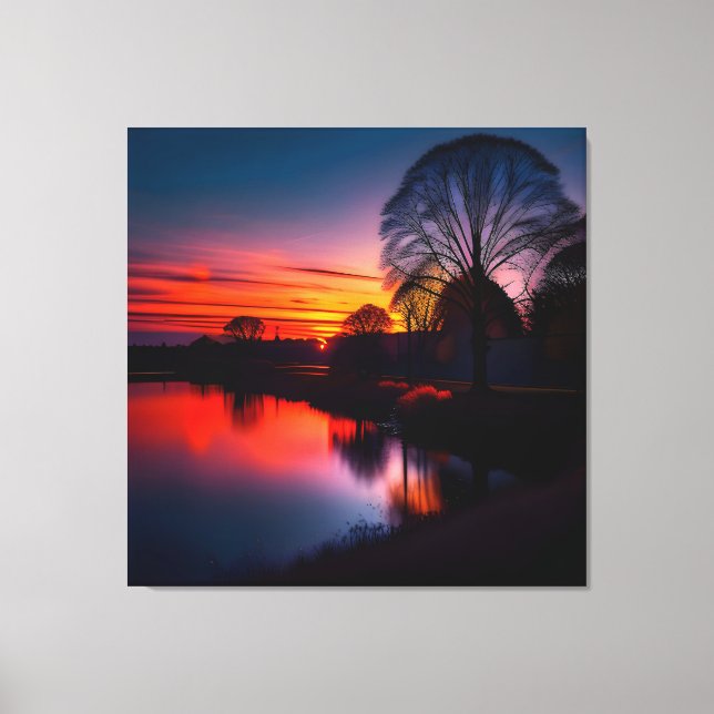 Sunset View Landscape One Canvas Print (Front)