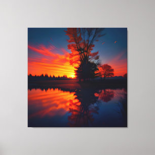 Sunset View Landscape Two Canvas Print