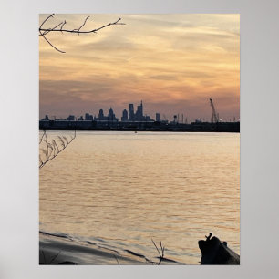 Sunset View of Philadelphia Poster