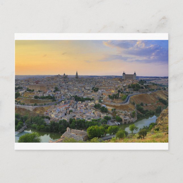 Sunset view of Toledo Spain Postcard (Front)