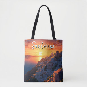 Sunset View Santorini Greece Cyclades Travel Tote Bag