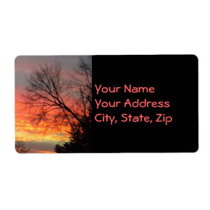 Sunset View Through Winter Trees Address Labels