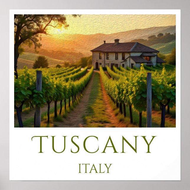 Sunset Vineyard Personalized Poster (Front)