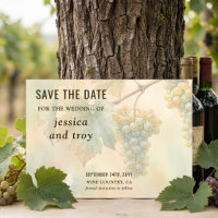 Sunset Vineyard Watercolor Grapes Wedding