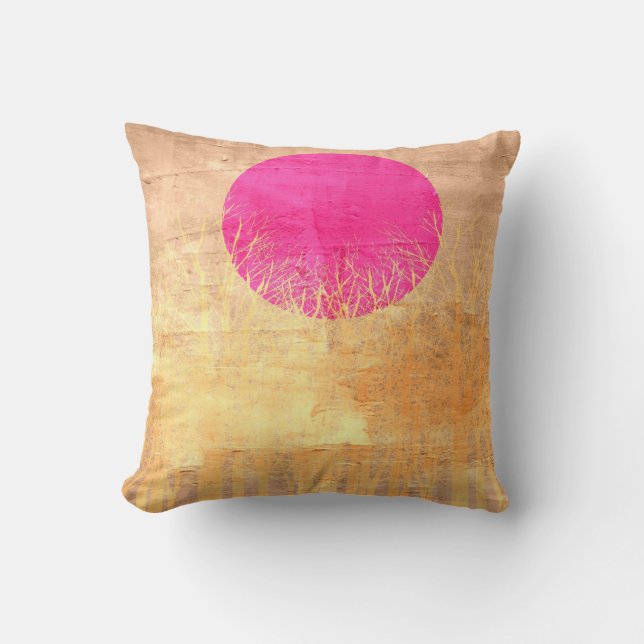 Sunset Vintage | Abstract Painting Throw Pillow (Front)
