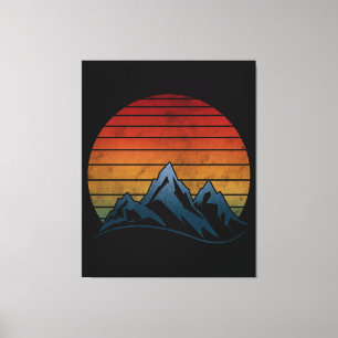 SUNSET VINTAGE MOUNTAIN CANVAS PRINT
