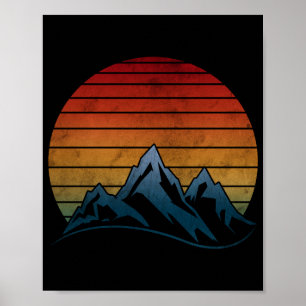 SUNSET VINTAGE MOUNTAIN POSTER
