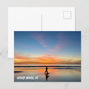 Sunset Walk - Venice Beach, CA Postcard