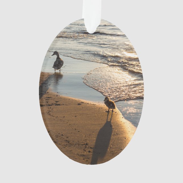 Sunset Walk With Mommy Ornament (Back)