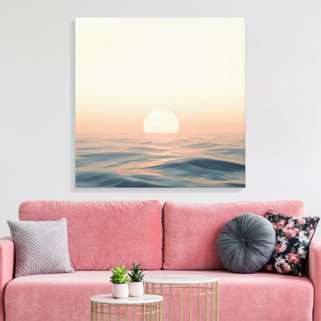 Sunset Wall Art – Peaceful Boho Landscape Canvas  (Insitu(LivingRoom))