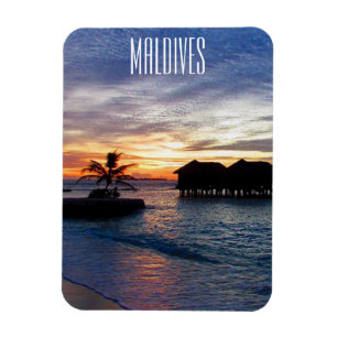 sunset water bungalows maldives magnet