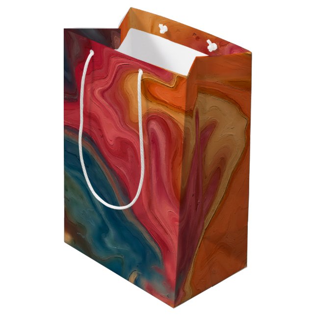  Sunset Watercolor Glaze  Medium Gift Bag (Back Angled)