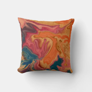  Sunset Watercolor Glaze  Throw Pillow