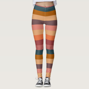  Sunset Watercolor Stripes   Leggings