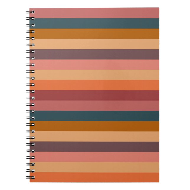 Sunset Watercolor Stripes  Notebook (Front)