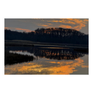 Sunset Waterscape Reflection Photo Poster