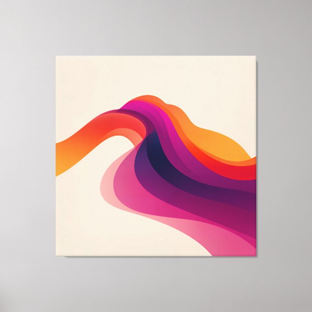 Sunset Wave Layers Canvas Print (Front)