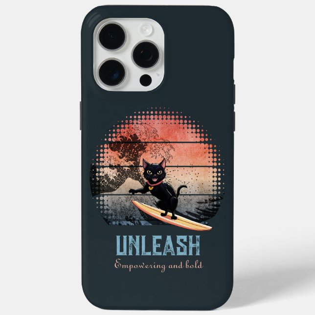 Sunset Wave-Riding Cat Case-Mate iPhone Case (Back)