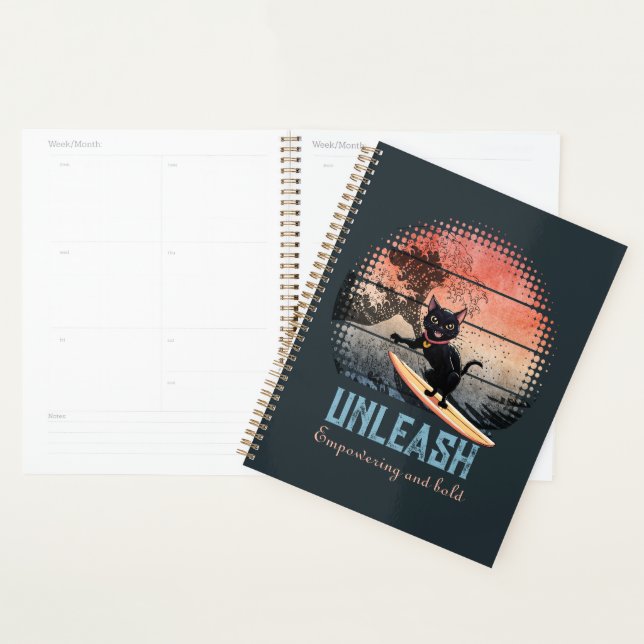 Sunset Wave-Riding Cat Planner (Display)