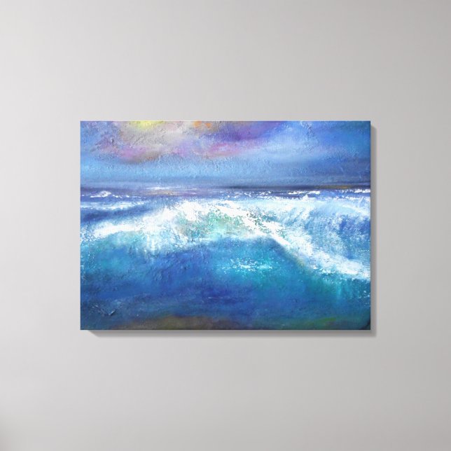 Sunset Wave Wrapped Canvas (Front)