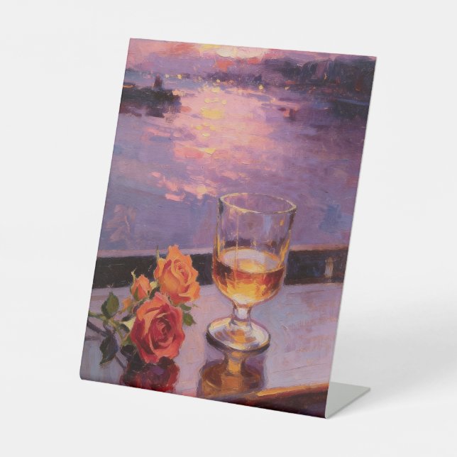 Sunset & Whiskey Pedestal Sign (Front)