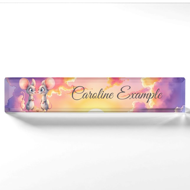 Sunset Whispers – A Tiny Love Story.  Nameplate (Front)