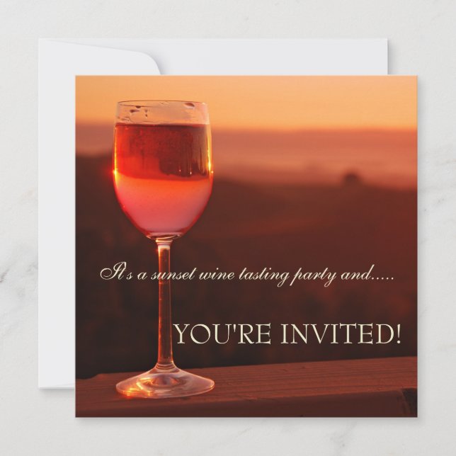 Sunset Wine Tasting Invitation (Front)