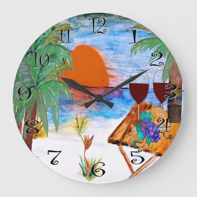 Sunset wine wall clock (Front)