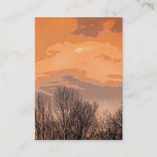 Sunset with Bare Trees ATC Business Card (Front)