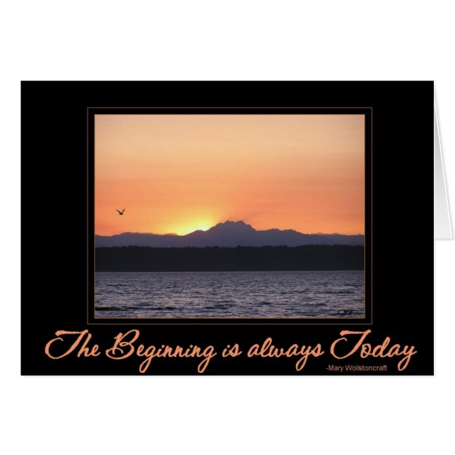 Sunset with bird -Beginning is Always Today (Front Horizontal)
