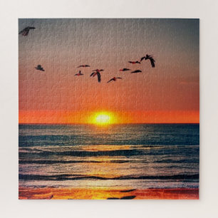Sunset with Birds Jigsaw Puzzle