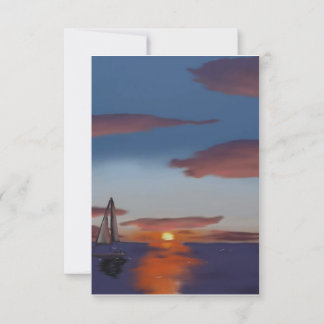 Sunset with Boat Thank You Card