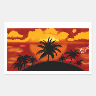 Sunset with coconut sticker