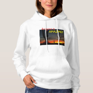 Sunset with giant saguaro cactus in Arizona desert Hoodie