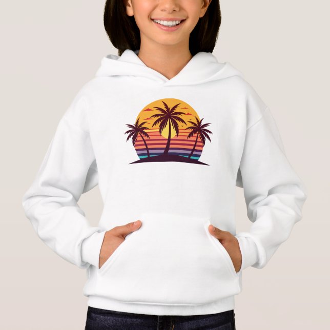 Sunset With Palm Trees Vector (Front)