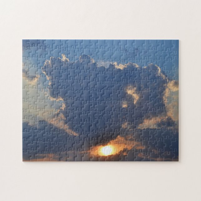 Sunset with Teacup Cloud Formation by STaylor Jigsaw Puzzle (Horizontal)
